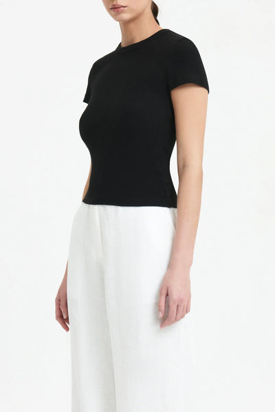 Monroe Organic Rib Tee- Black
