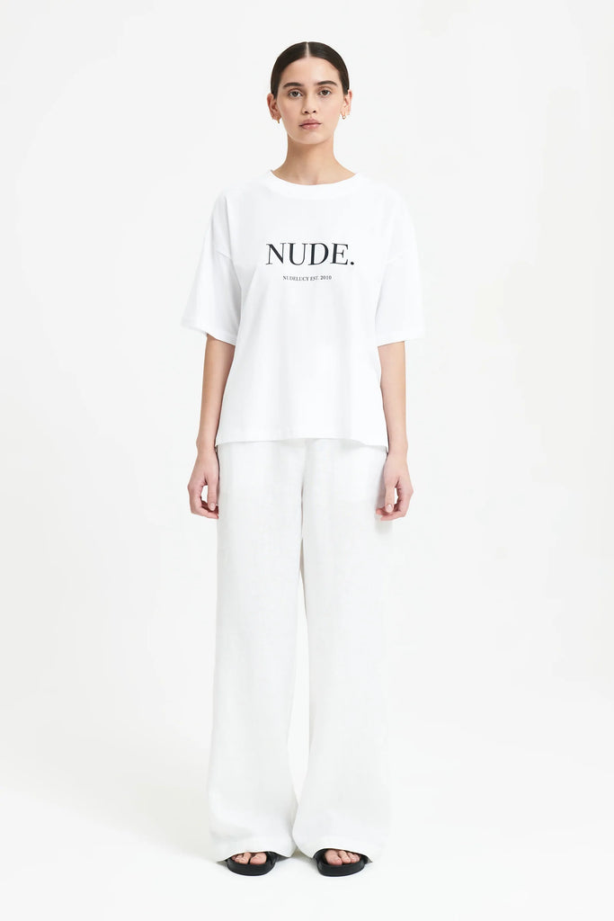 Nude. Washed Tee- White