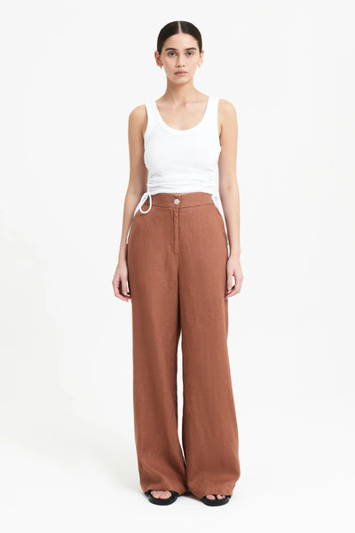 Sima Linen Pant- Terracotta