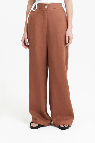 Sima Linen Pant- Terracotta