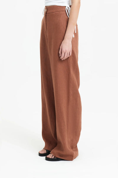 Sima Linen Pant- Terracotta