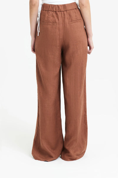 Sima Linen Pant- Terracotta