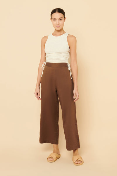 Selma Wide Leg Pant- Chocolate