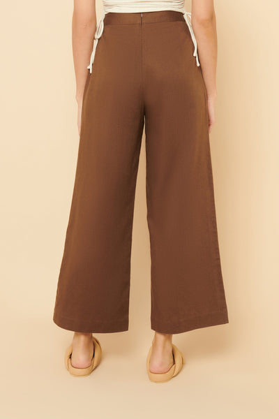 Selma Wide Leg Pant- Chocolate
