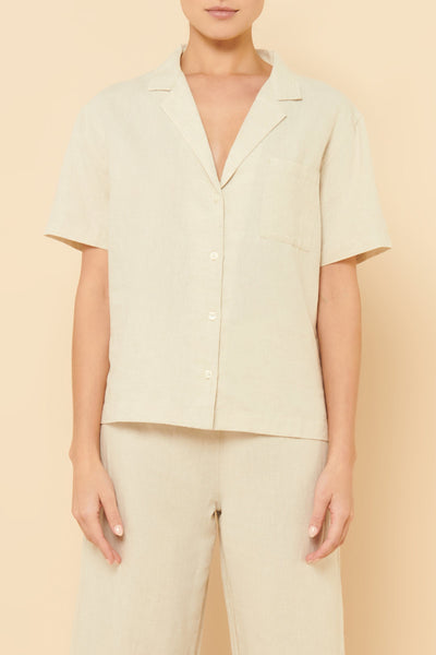 Ezra Linen Shirt- Oat