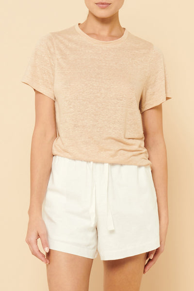 Clara Linen Tee- Latte