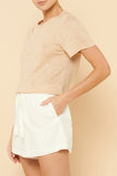 Clara Linen Tee- Latte