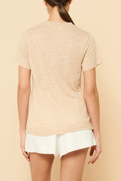 Clara Linen Tee- Latte