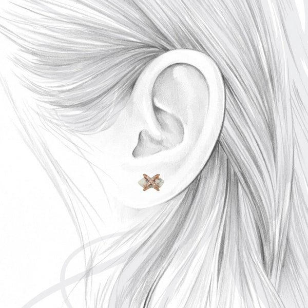 Parisian Dusk Mineral Stud- White Howlite