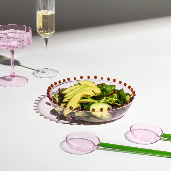 SALAD SERVERS - PINK + GREEN