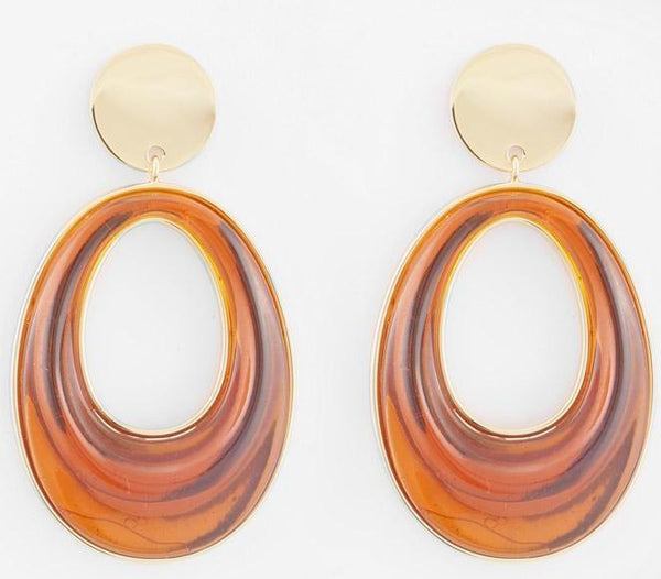 Eboney Earring- Amber Resin