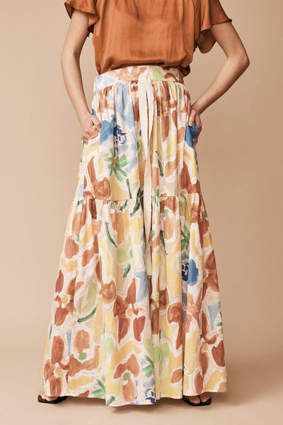 Printed Bar Skirt - Cotton Sola Print