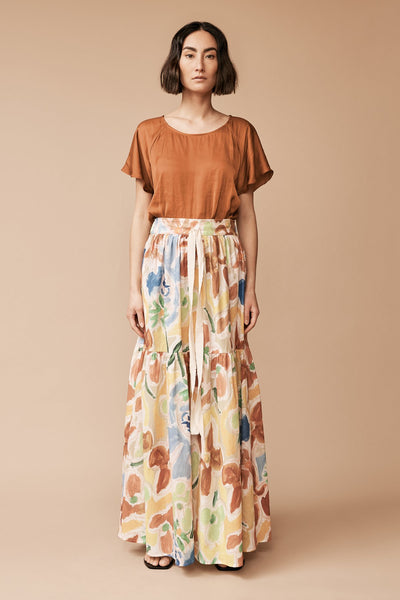 Printed Bar Skirt - Cotton Sola Print