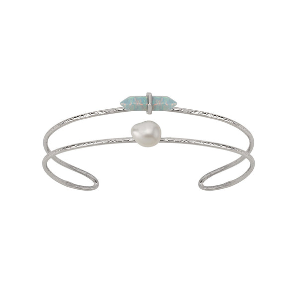 Parisian Dusk Double Cuff- Opal/Silver