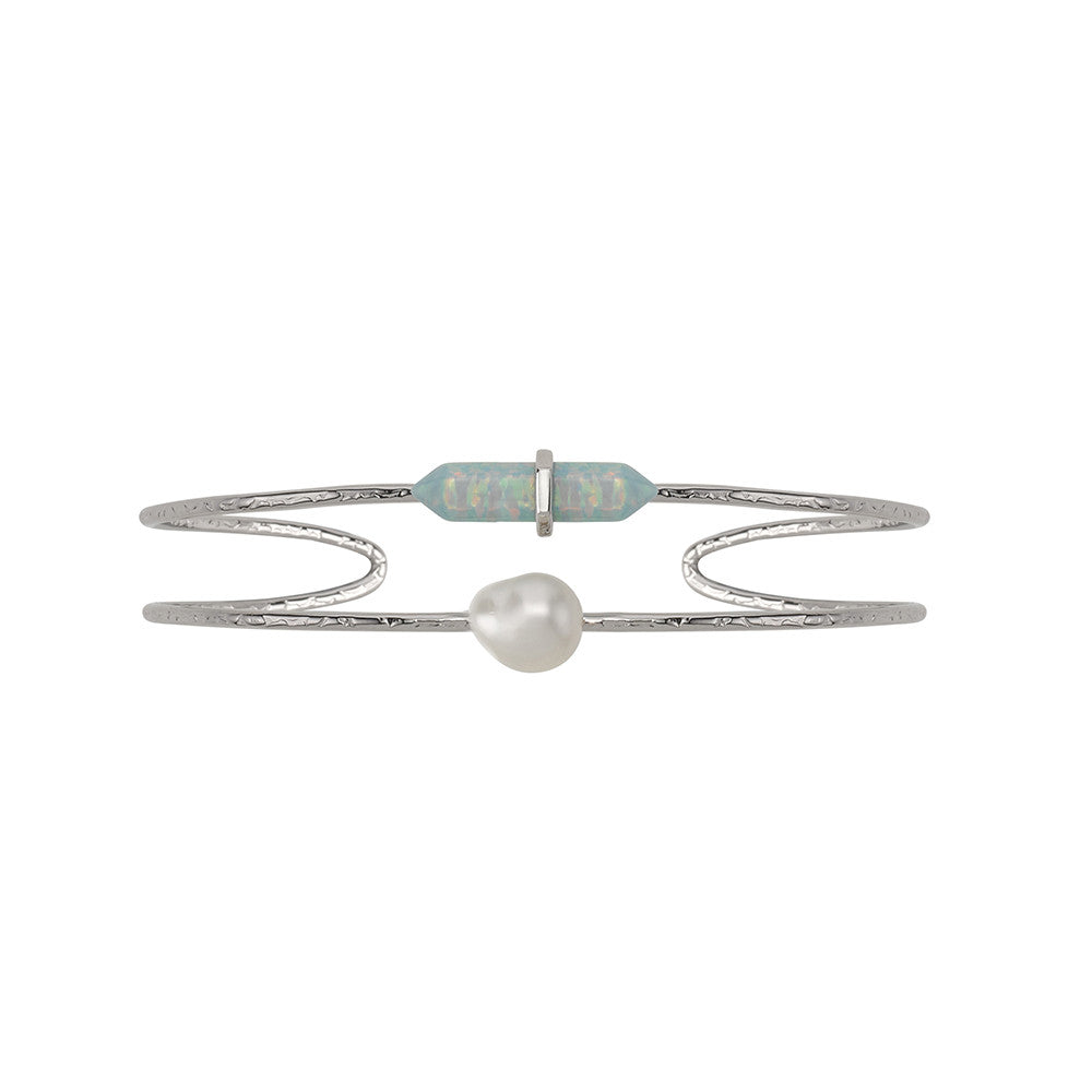 Parisian Dusk Double Cuff- Opal/Silver