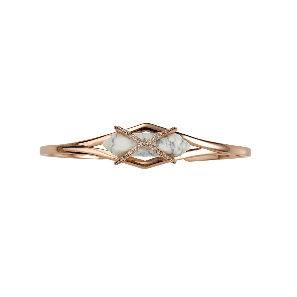 Parisian Dusk Grand Cuff- White Howlite