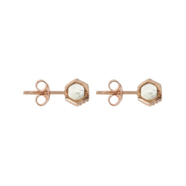 Parisian Dusk Mineral Stud- White Howlite