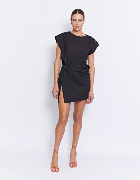 GRENADA MINI TWIST DRESS | BLACK