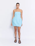 Noah Strapless Dress- Delos Blue