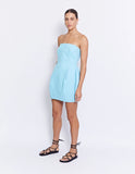 Noah Strapless Dress- Delos Blue