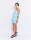 Noah Strapless Dress- Delos Blue