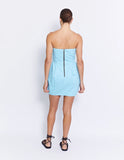 Noah Strapless Dress- Delos Blue