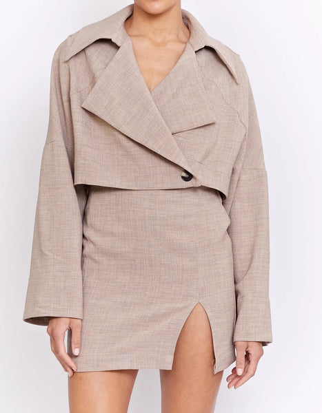 THE BAXTER TRENCH DRESS | BISCUIT