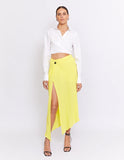 ROWAN BIAS CUT SKIRT | LEMON