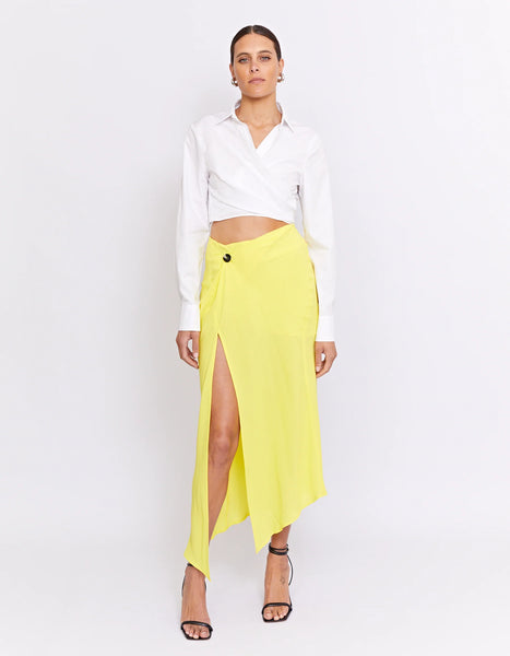 ROWAN BIAS CUT SKIRT | LEMON