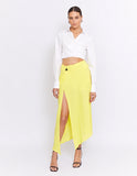 ROWAN BIAS CUT SKIRT | LEMON