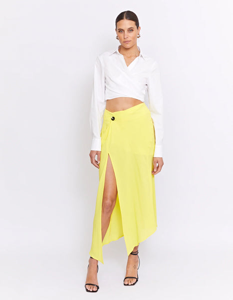 ROWAN BIAS CUT SKIRT | LEMON