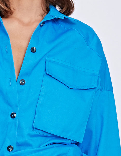 Forbes Mini Dress- Pool Blue