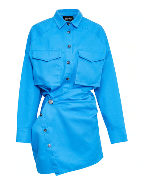 Forbes Mini Dress- Pool Blue