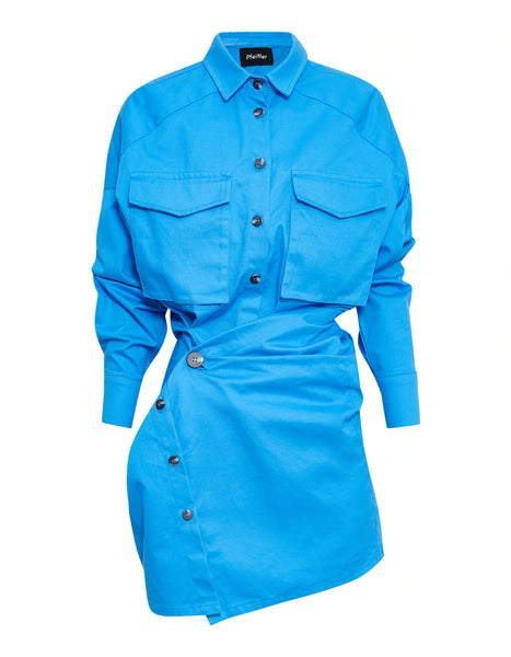 Forbes Mini Dress- Pool Blue