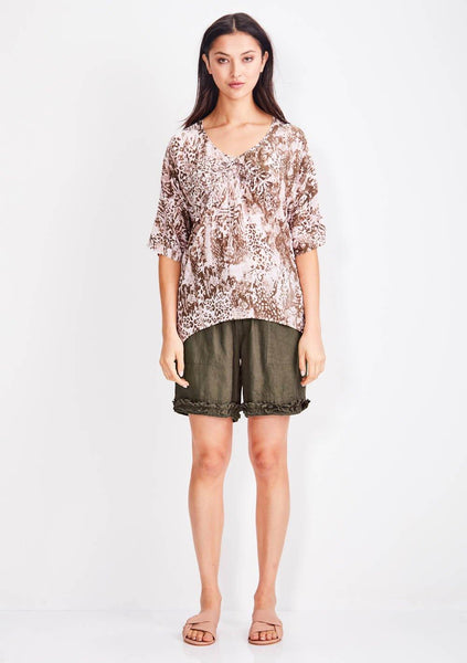 Ruffle Short - Safari