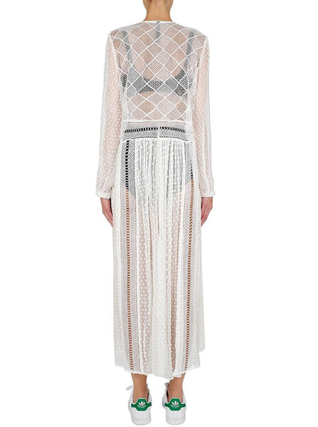 Rising Sun Long Midi Dress- White