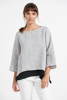 Panama Top- Ash/Black