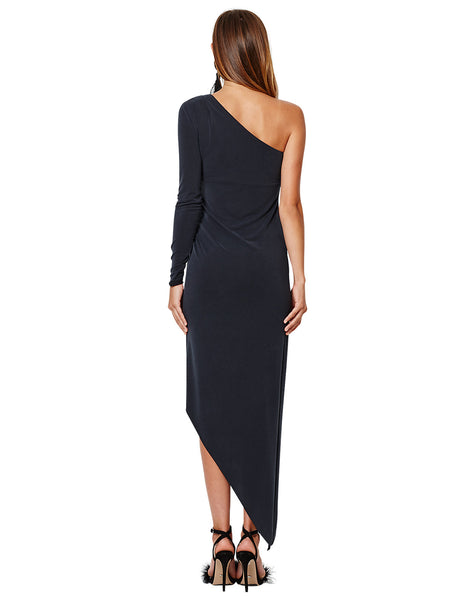 Normandie Asymmetrical Dress- Black