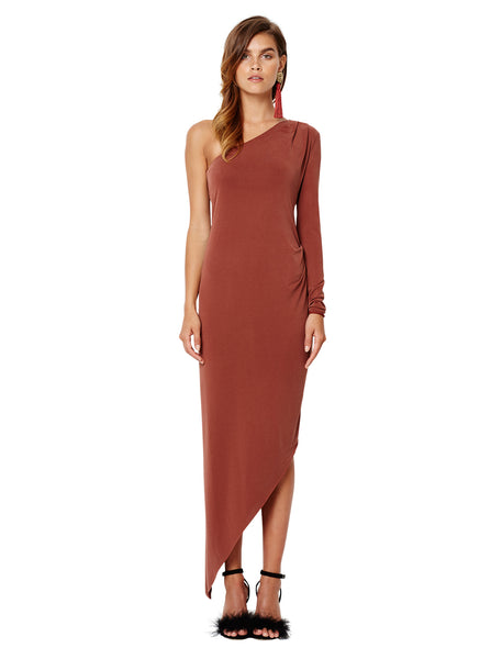 Audrey Asymmetrical Dress- Clay