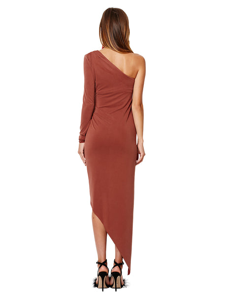 Audrey Asymmetrical Dress- Clay