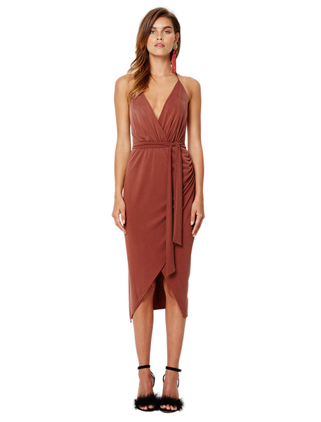 Audrey Wrap Dress- Clay