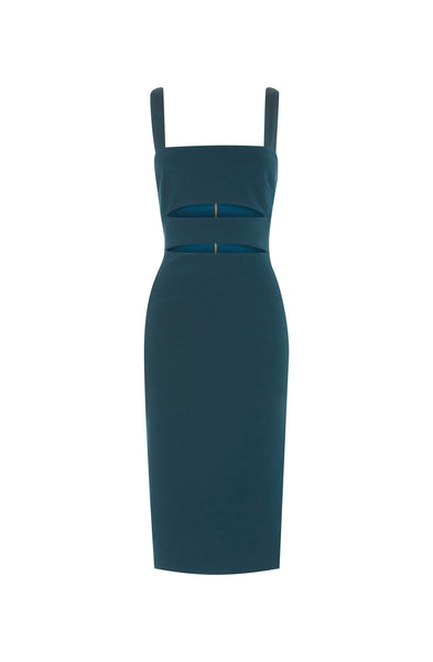 Tasha Cut Out Midi Dress- Emerald