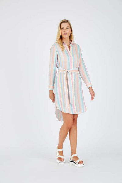 Shirt Dress- Pastel Rainbow
