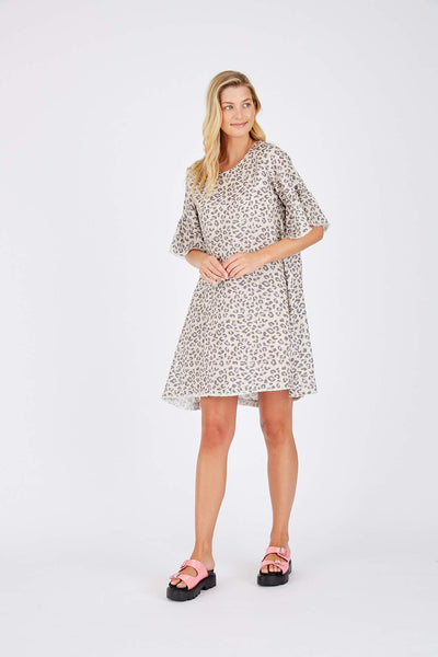 Frayed Edge Dress- Animal