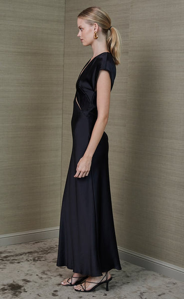 Ophelia Midi Dress- Black