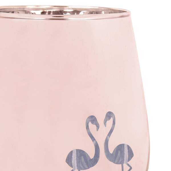 Stemless Cocktail Glasses- Flamingo