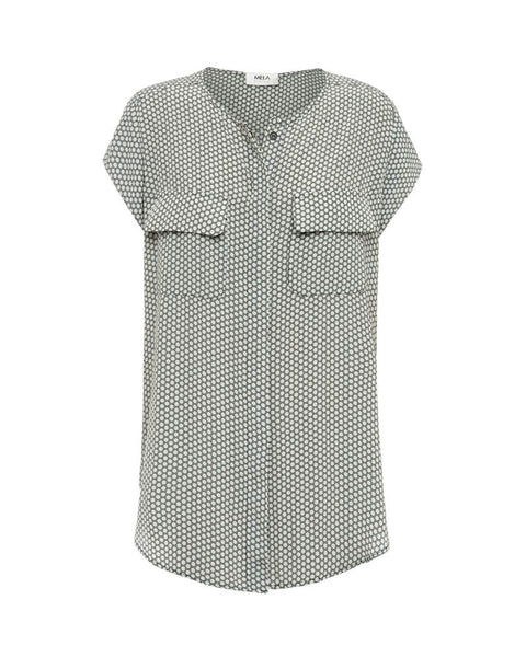 Pocket Blouse- Stiletto Print