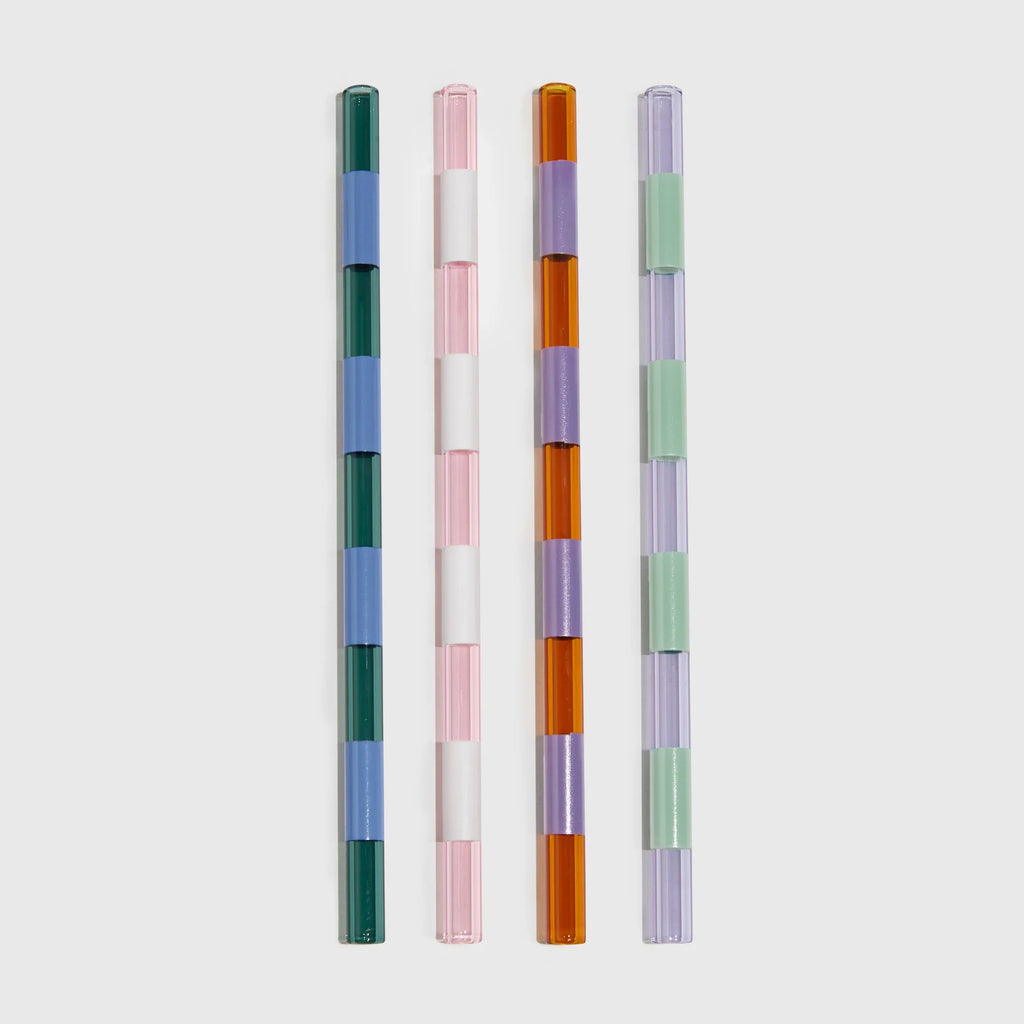 Striped Straws - 4 pack Mixed