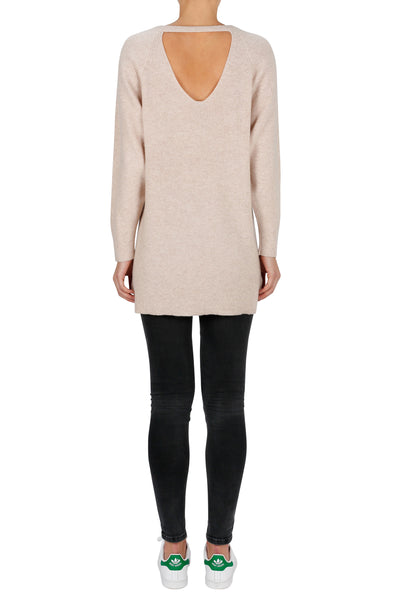 Superluxe Oversized Open Back Sweater- Soft Rose