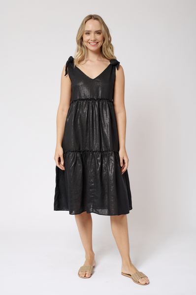 Santorini Dress- Black Lurex